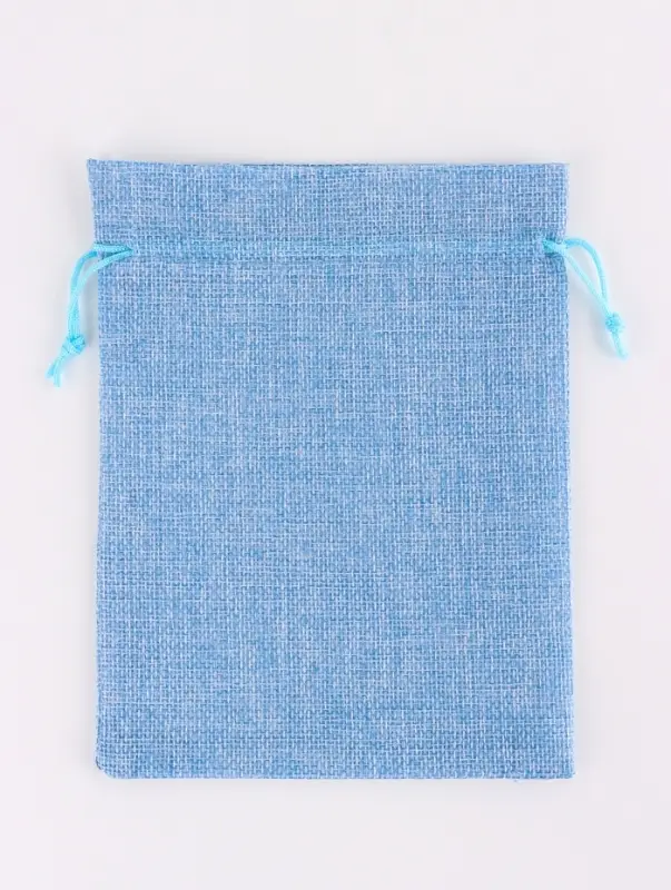 Холщовый мешочек для украшений, подарков и трав, текстиль &laquo;Эко&raquo;, голубой, 15&times;21 см
