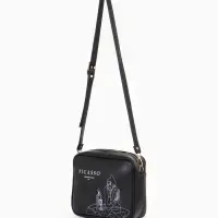 Сумка женская на молнии TEXTURA, 22&times;8&times;17 см, с принтом, чёрная