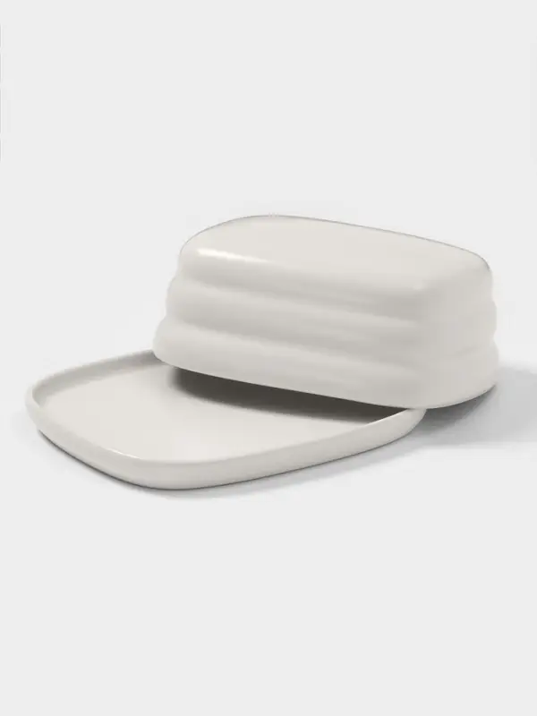 Маслёнка Доляна &laquo;Зефир&raquo;, 16&times;13.5&times;5 см, керамика, белая