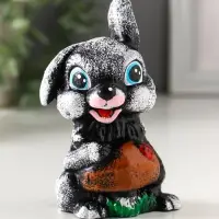 Фигурка гипс &laquo;Зайчонок с грибком&raquo;, 12&times;8&times;7 см