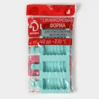 Форма для мороженого Доляна &laquo;Моника&raquo;, силикон, 19.5&times;11 см, 4 ячейки (6.7&times;3.2 см), МИКС