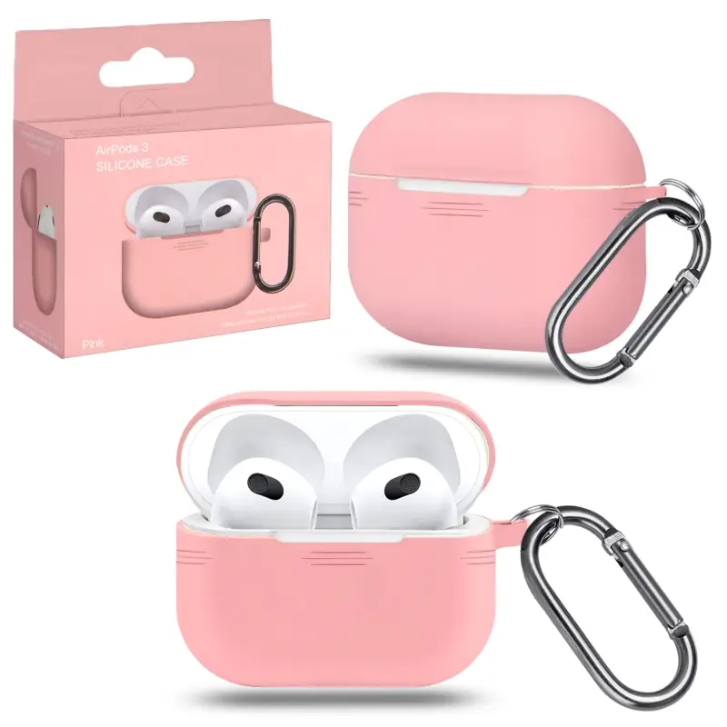 Чехол APods 3 с карабином №3 pink Чехол APods 3 с карабином №3 pink