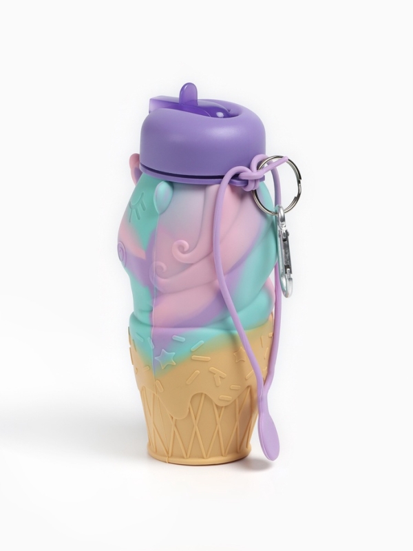 Бутылка для воды, 550 мл,  Бутылка для воды, 550 мл, "Единорог", складная, 19 х 8.5 см