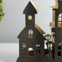 Фигурка светящаяся RISALUX &laquo;Вечерний город&raquo;, LED-ночник, 3&times;ААА, чёрный, 10.8&times;19.5&times;20 см