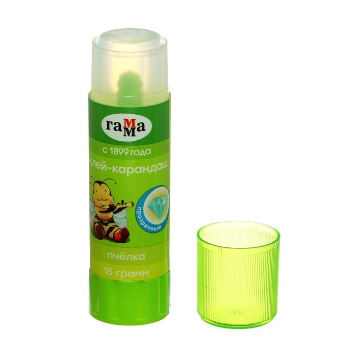 Клей-карандаш ПВП 15 г, Гамма Клей-карандаш ПВП 15 г, Гамма "Пчелка", прозрачный 1392022.15