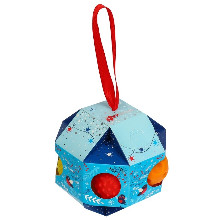 Подарочный набор развивающих мячиков на Новый Год «Ёлочный шар», с пищалкой, 7 шт., Крошка Я Подарочный набор развивающих мячиков на Новый Год «Ёлочный шар», с пищалкой, 7 шт., Крошка Я