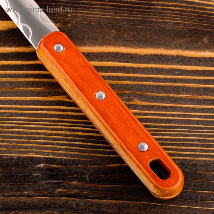 Шумовка для казана узбекская 43см, диаметр 16см, с деревянной ручкой Шумовка для казана узбекская 43см, диаметр 16см, с деревянной ручкой