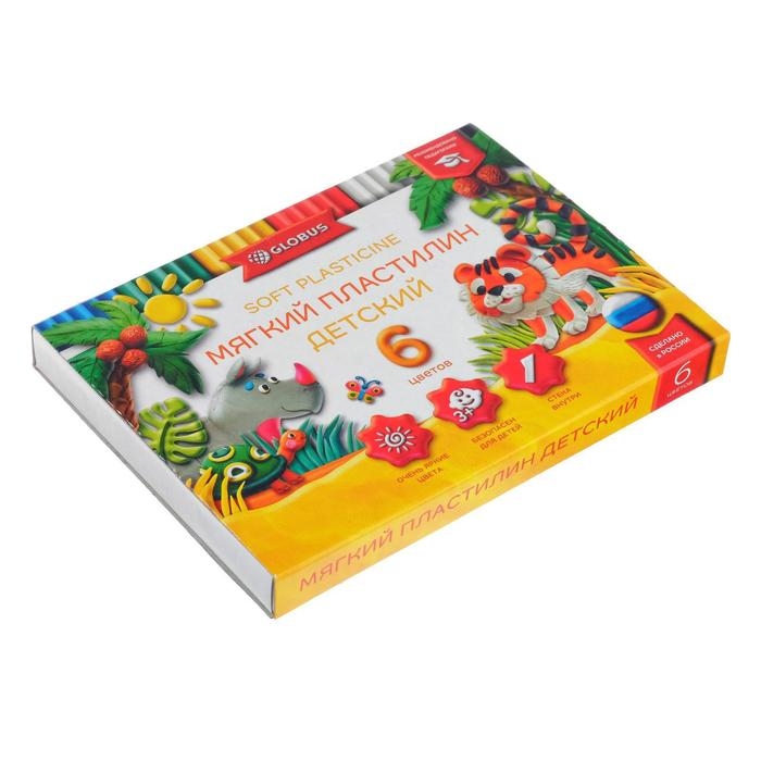 Пластилин GLOBUS Пластилин GLOBUS "Детский", 6 цветов, 90 г, мягкий