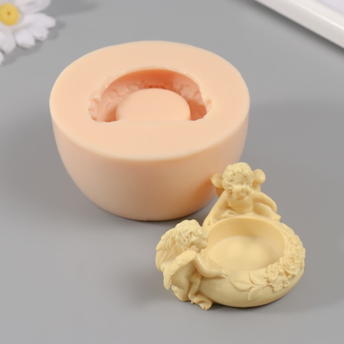 Молд силикон Молд силикон "Подсвечник Ангелочек" 5,5х9х7 см МИКС