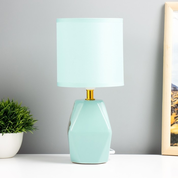 Настольная лампа Настольная лампа "Натюр" E14 40Вт бирюзовый 12,5х12,5х28 см RISALUX