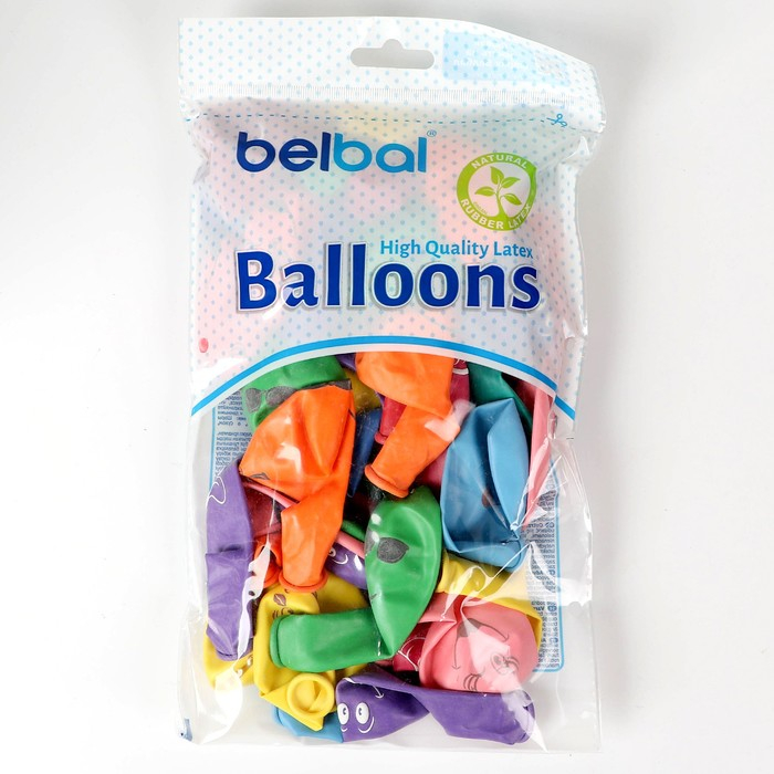 Шар латексный 12 Шар латексный 12" «Улыбка», набор 50 шт., цвета МИКС