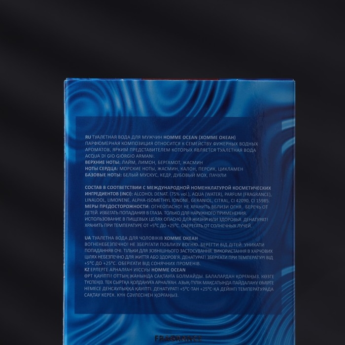 Туалетная вода мужская Homme Ocean, 100 мл (по мотивам Acqua Di Gio (G.Armani) Туалетная вода мужская Homme Ocean, 100 мл (по мотивам Acqua Di Gio (G.Armani)