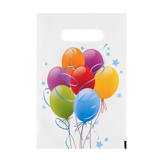 Пакет Пакет "Шары", полиэтил с вырубн. ручкой, 19,5 х 30 см, 30 мкм набор 20 штук