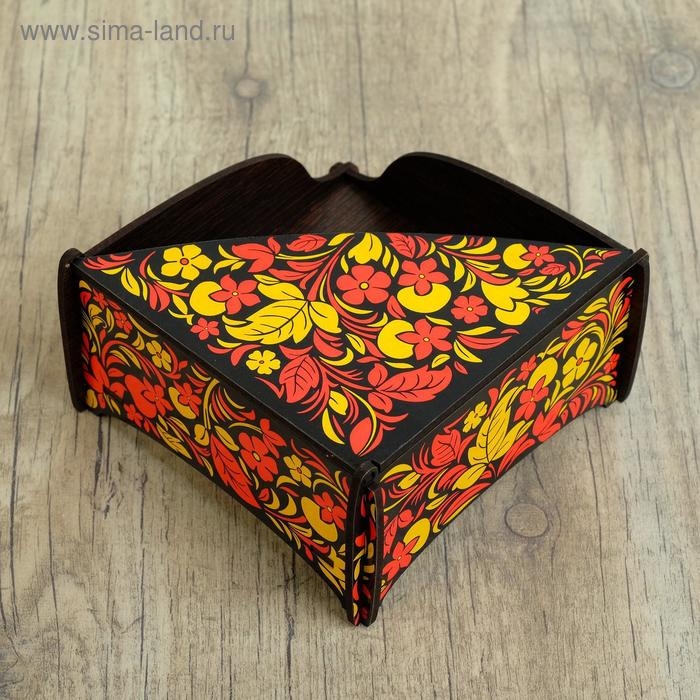 Салфетница деревянная  Салфетница деревянная "Хохлома чёрная", цветная