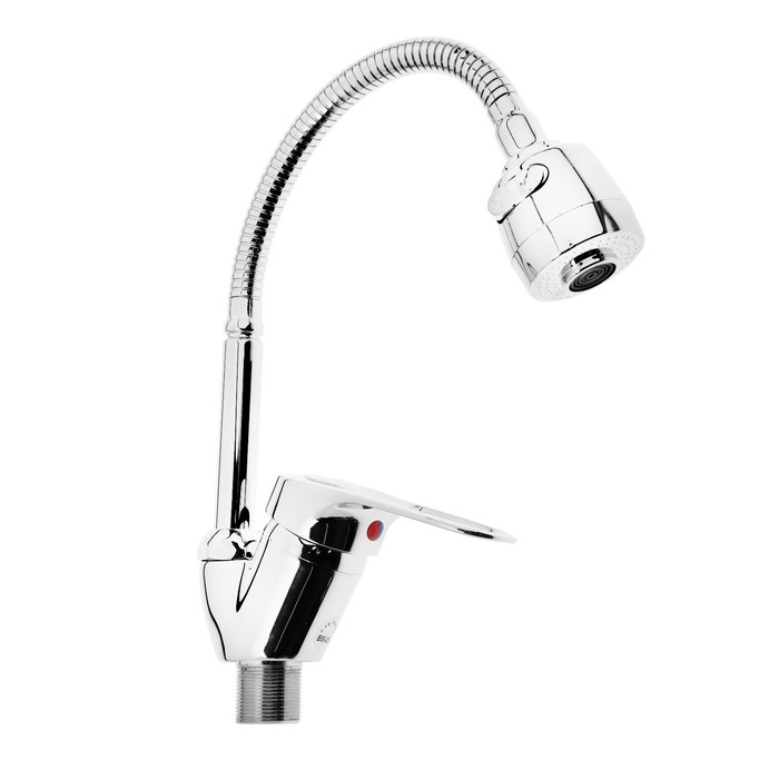 Смеситель для кухни Смеситель для кухни "Эверест" B58-025, однорычажный, гибкий излив, хром
