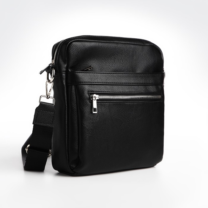 Сумка мужская через плечо TEXTURA, искусственная кожа, цвет чёрный Сумка мужская через плечо TEXTURA, искусственная кожа, цвет чёрный