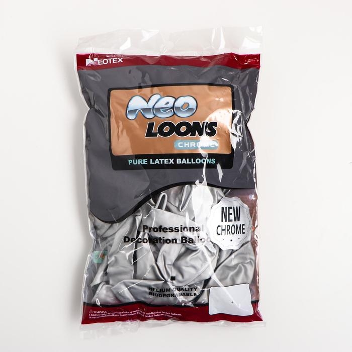 Шар латексный хром 12 Шар латексный хром 12", набор 50 шт., цвет серебро