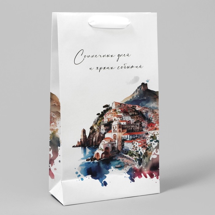 Пакет подарочный под две бутылки, упаковка, «Яркие события», 35 х 20 х 9 см Пакет подарочный под две бутылки, упаковка, «Яркие события», 35 х 20 х 9 см