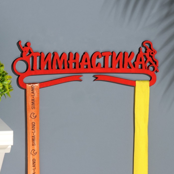Медальница  Медальница "Гимнастика" красный цвет, 28х12 см