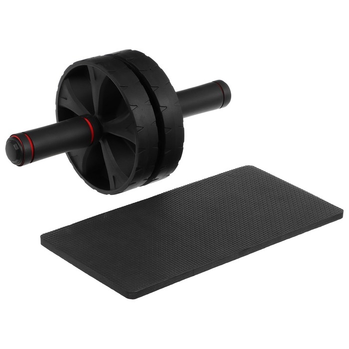 Ролик для пресса ONLYTOP, 31х17х17 см, с ковриком, цвет чёрный Ролик для пресса ONLYTOP, 31х17х17 см, с ковриком, цвет чёрный