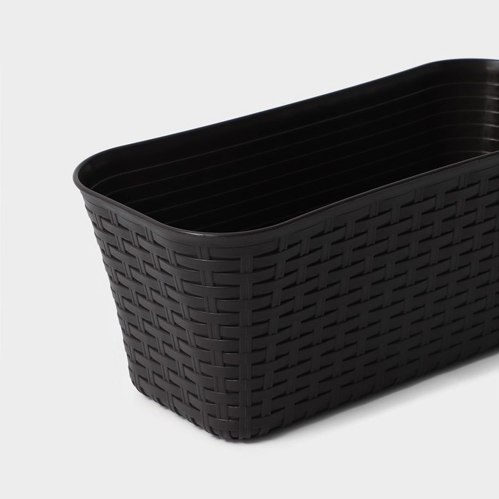 Ящик балконный «Ротанг», 38,5 см, цвет коричневый Ящик балконный «Ротанг», 38,5 см, цвет коричневый