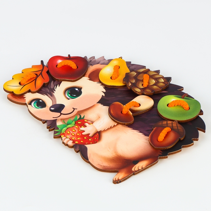 Шнуровка деревянная развивающая для малышей «Весёлый ёжик» Шнуровка деревянная развивающая для малышей «Весёлый ёжик»