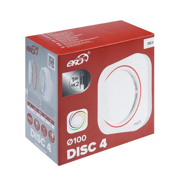 Вентилятор вытяжной ERA DISC 4, 160х140 мм, d=100 мм, 220-240 В Вентилятор вытяжной ERA DISC 4, 160х140 мм, d=100 мм, 220-240 В