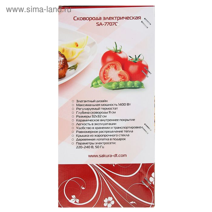Сковорода электрическая Sakura SA-7707G, 1500 Вт, d=32, глубина 11 см Сковорода электрическая Sakura SA-7707G, 1500 Вт, d=32, глубина 11 см