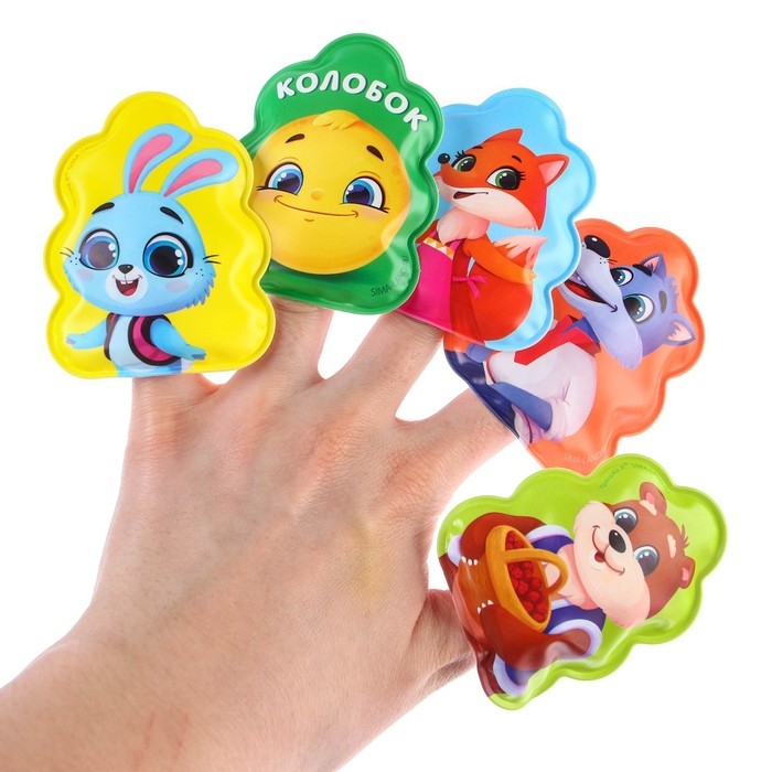 Игрушки для ванны по мотивам сказки «Колобок» книжка и пальчиковый театр, Крошка Я Игрушки для ванны по мотивам сказки «Колобок» книжка и пальчиковый театр, Крошка Я