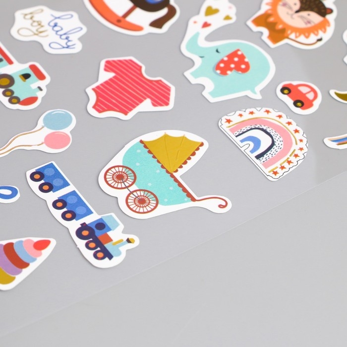 Наклейка пластик золотое тиснение Наклейка пластик золотое тиснение "Игрушки и балерины" МИКС 10,5х23 см