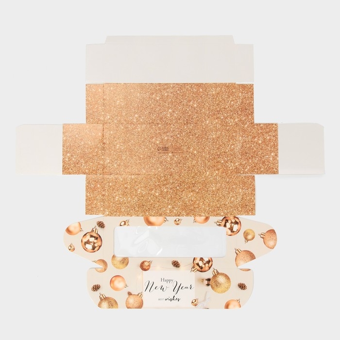 Коробка для кондитерских изделий с окном «Шары», 26 х 10 х 8 см, Новый год Коробка для кондитерских изделий с окном «Шары», 26 х 10 х 8 см, Новый год