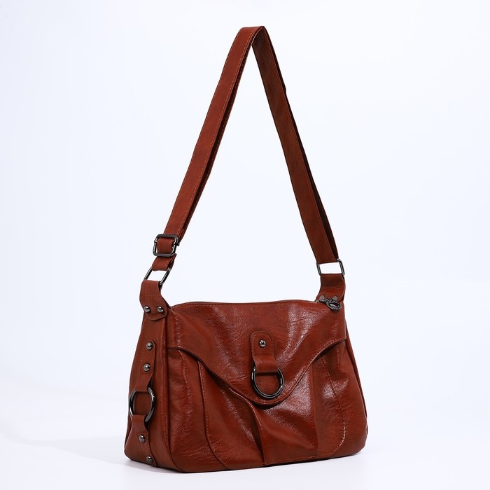 Сумка-мешок на молнии цвет коричневый