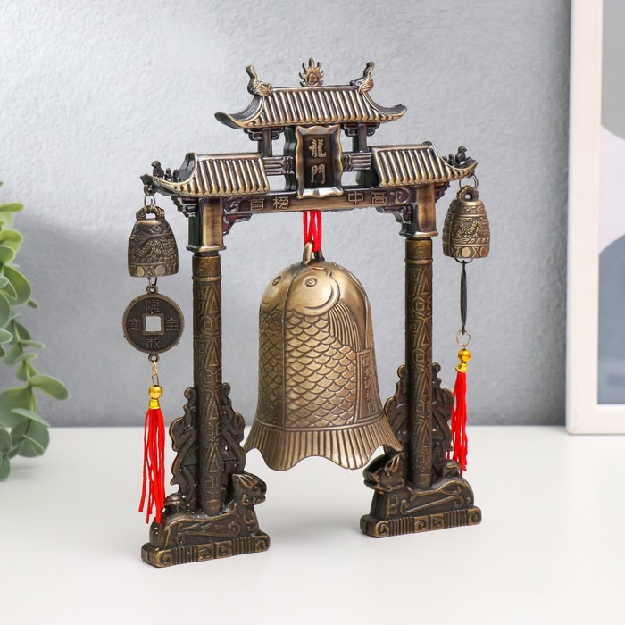 Колокол-гонг металл настольный  Колокол-гонг металл настольный "Драконы" 21,5х22х5 см