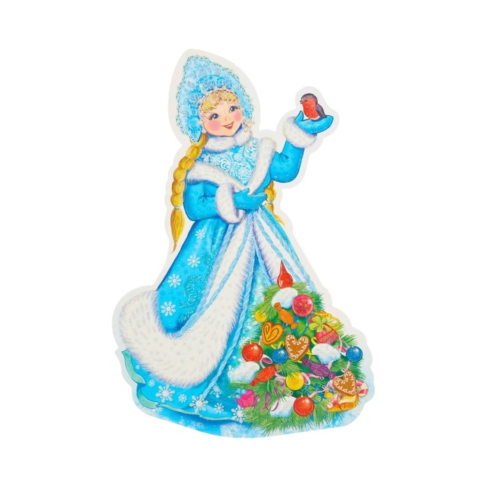 Плакат вырубной Плакат вырубной "Снегурочка" глиттер, 25 х 23 см