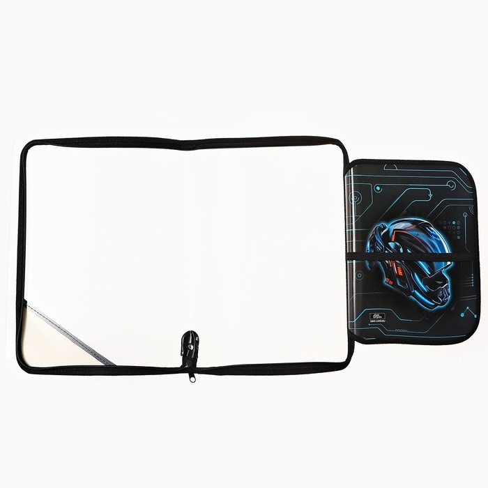 Папка для труда А4, 325 х 230 х 25 мм, молния вокруг, откидная планка, пластиковая, ПТР-1, Calligrata  Папка для труда А4, 325 х 230 х 25 мм, молния вокруг, откидная планка, пластиковая, ПТР-1, Calligrata "Мото шлем"