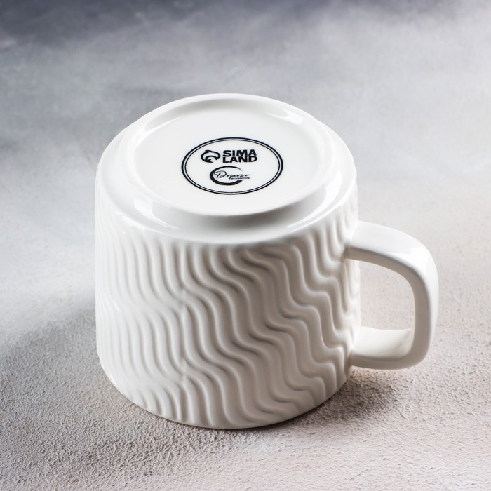 Кружка керамическая «Геометрия» белая, 260 мл, цвет белый Кружка керамическая «Геометрия» белая, 260 мл, цвет белый