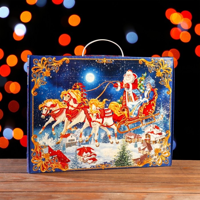 Новый год. Подарочная коробка Новый год. Подарочная коробка "Снежный праздник", календарь малый, 39 х 29,5 х 3 см.