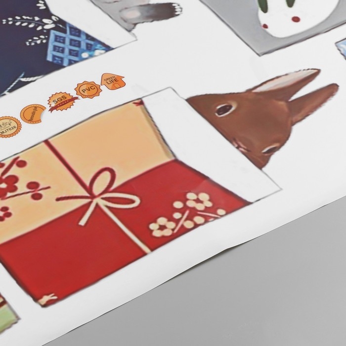 Наклейка пластик интерьерная Наклейка пластик интерьерная "Зайки в носочках" 50х70 см