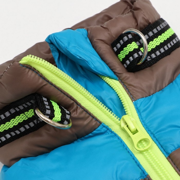 Куртка для собак с ошейник, размер 10 (ДС 25 см, ОГ 34 см, ОШ 24 см), серо-голубая Куртка для собак с ошейник, размер 10 (ДС 25 см, ОГ 34 см, ОШ 24 см), серо-голубая