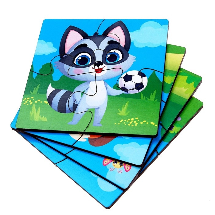 Пазл 4 в 1, 10х10 см Пазл 4 в 1, 10х10 см