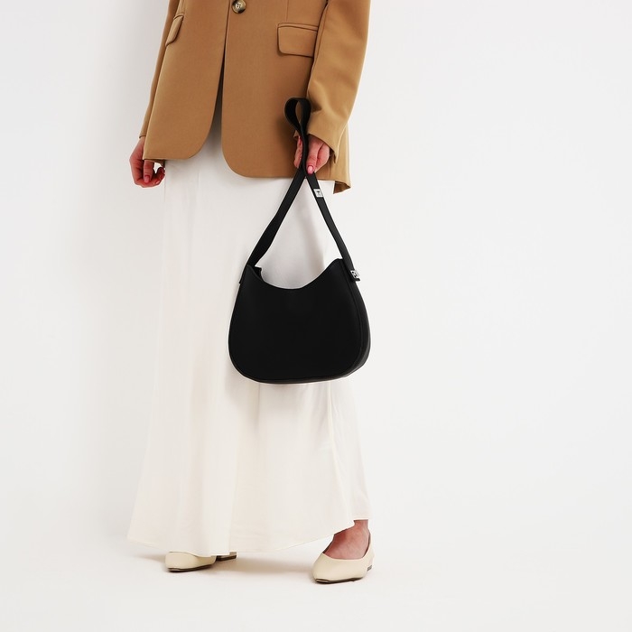 Сумка женская на одно плечо, на молнии, цвет чёрный Сумка женская на одно плечо, на молнии, цвет чёрный