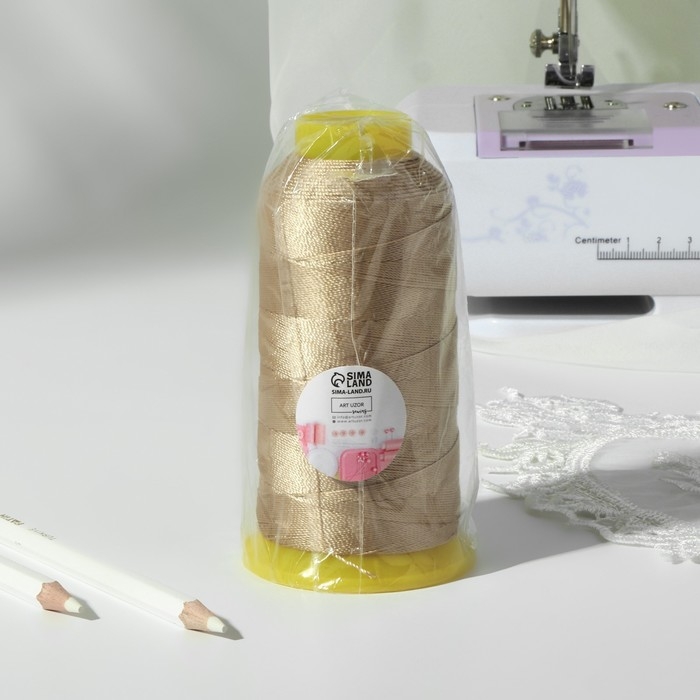 Нитки обувные, 500D/3, 600 м, цвет бежевый Нитки обувные, 500D/3, 600 м, цвет бежевый