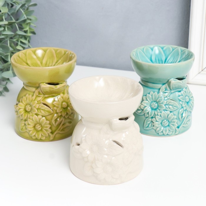 Аромалампа керамика  Аромалампа керамика "Подсолнухи в поле" МИКС 9,8х9,8х11 см