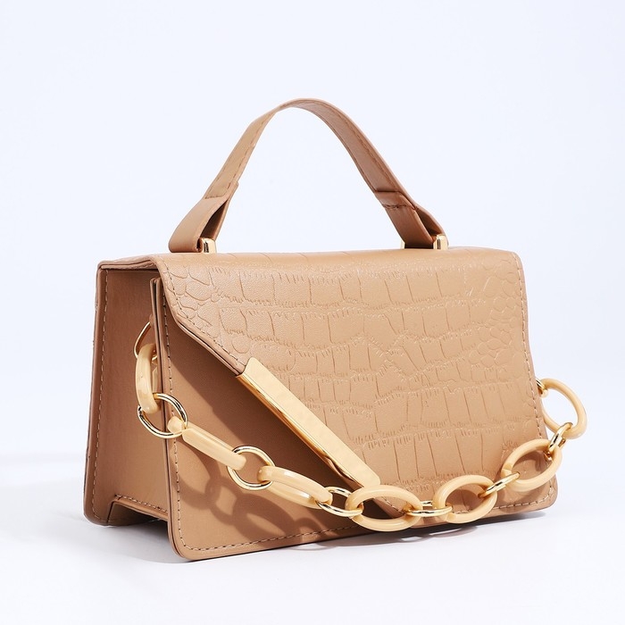 Сумка мессенджер на молнии, цвет бежевый Сумка мессенджер на молнии, цвет бежевый