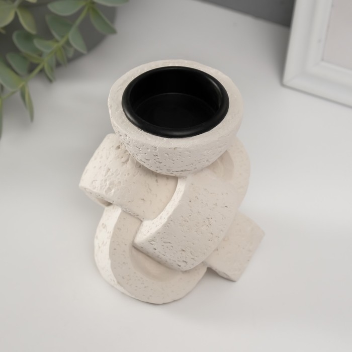 Подсвечник гипс, металл на 1 свечу Подсвечник гипс, металл на 1 свечу "Узел" d=3,8 см 8х8,8х10,5 см