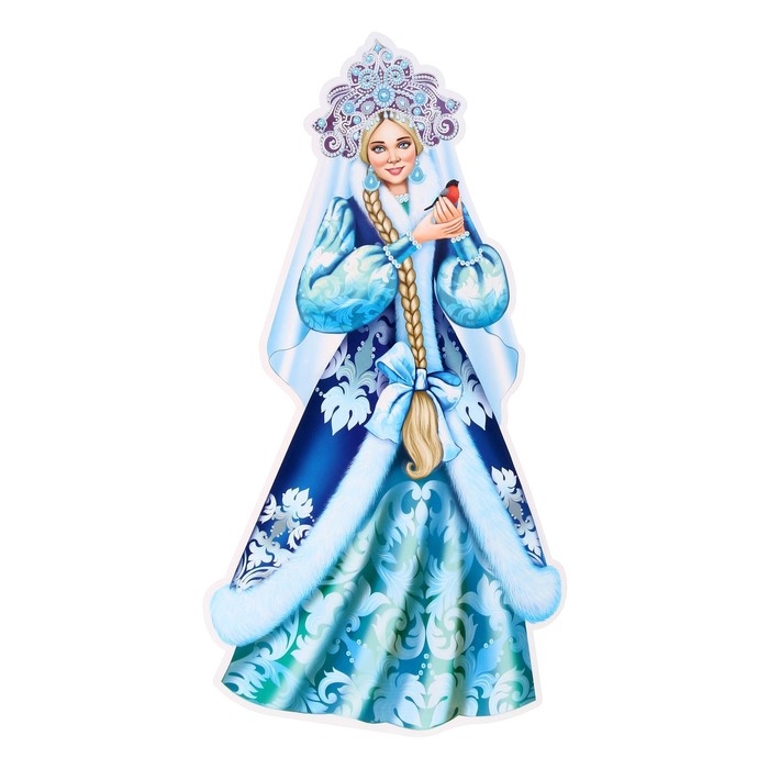 Плакат вырубной Плакат вырубной "Снегурочка в кокошнике" 50х25,5 см