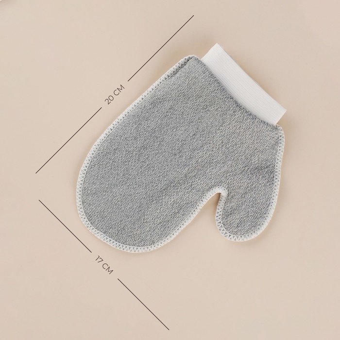 Мочалка-варежка массажная SL Home «Ортика», хлопок, 20×17 см, цвет серый