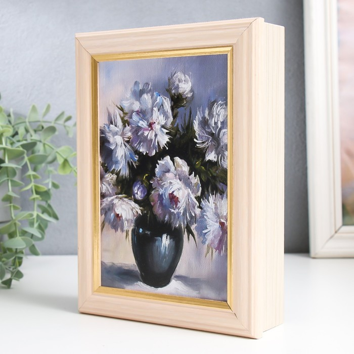 Ключница Ключница "Белые пионы" дуб молочный 15х21 см