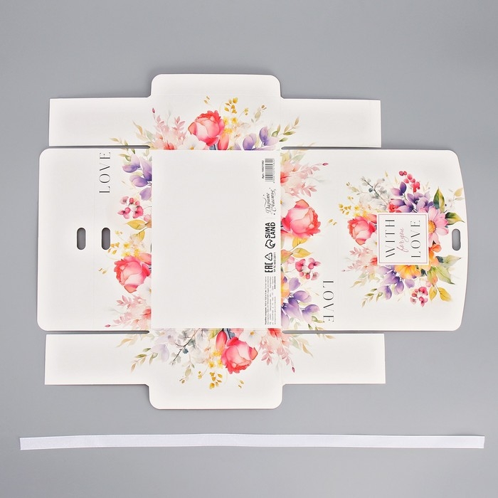 Коробка подарочная складная двухсторонняя, упаковка, «With love», 16.5 х 12.5 х 5 см Коробка подарочная складная двухсторонняя, упаковка, «With love», 16.5 х 12.5 х 5 см