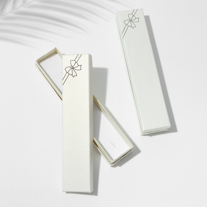 Коробочка подарочная под браслет/цепочку/часы «Бантик», 21×4, цвет молочный Коробочка подарочная под браслет/цепочку/часы «Бантик», 21×4, цвет молочный